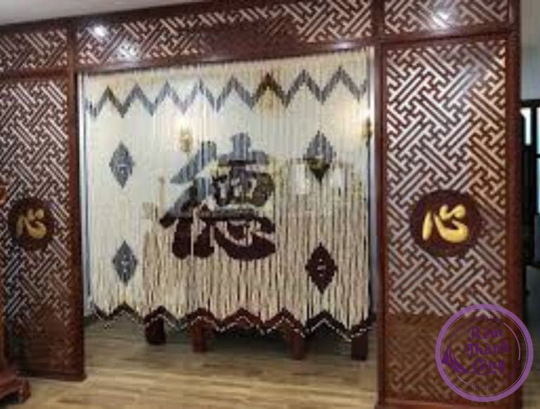 Rèm hạt gỗ bồ đề là tác phẩm nghệ thuật trong nội thất