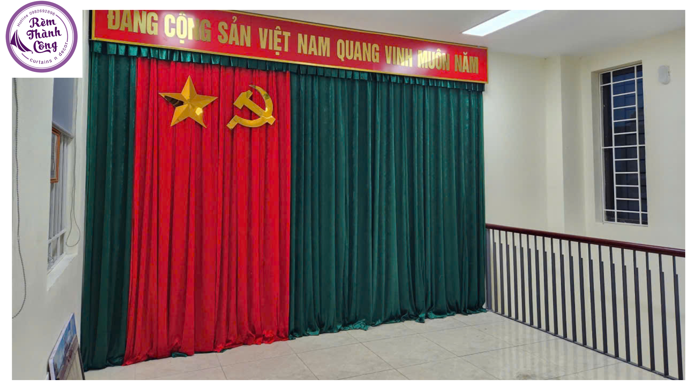rèm và phông nhung hội trường